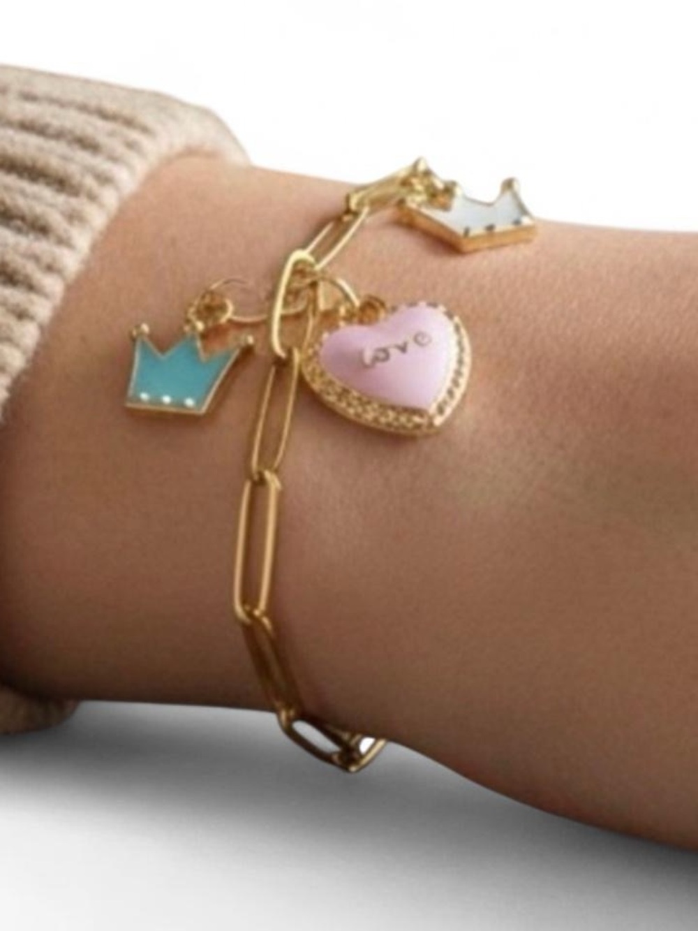 Stainless Steel Gold Birthday Charm  Bracelet